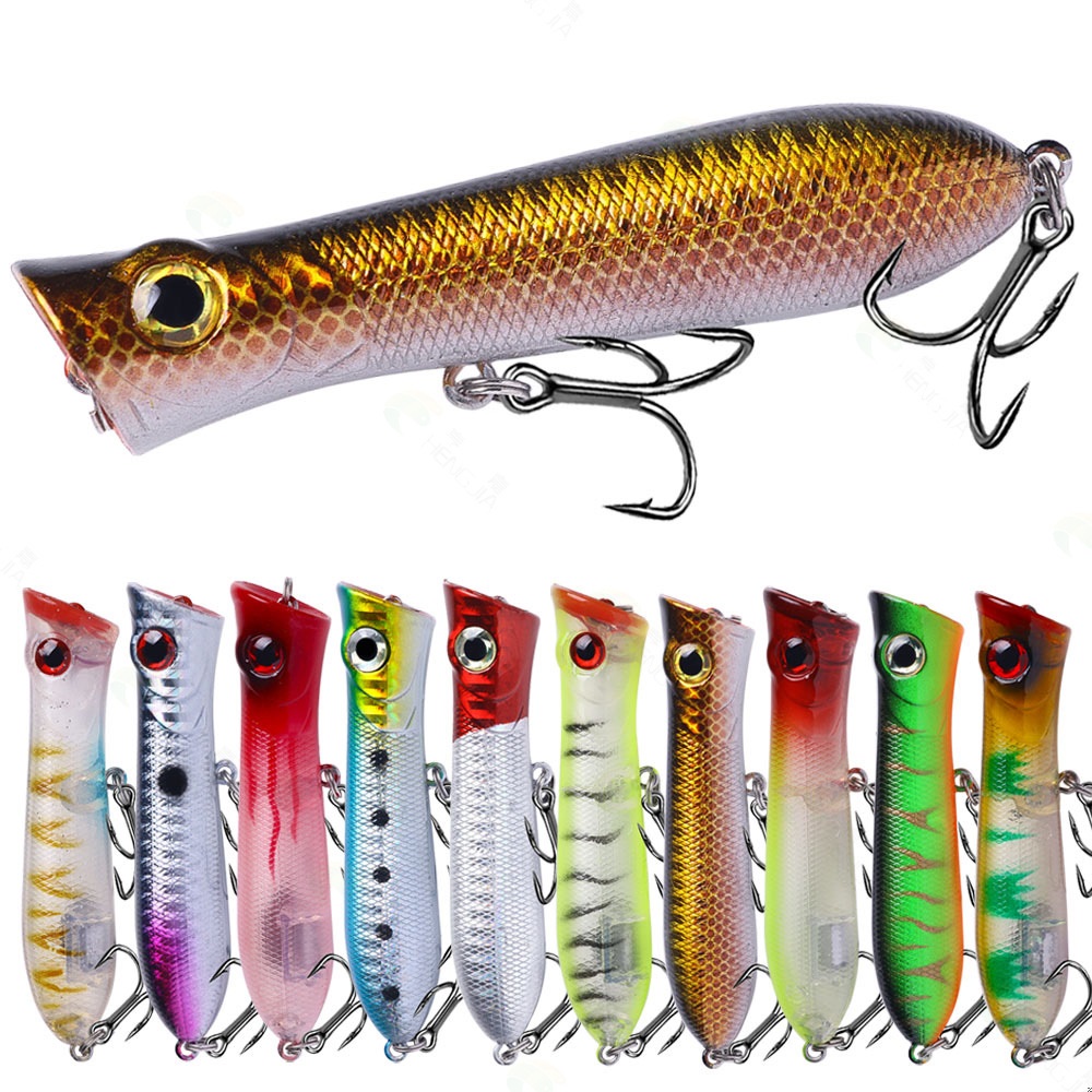 Fishing Lure Popper - เหยื่อตกปลาแบบป๊อปเปอร์ 1 ชิ้น ขนาด 8 ซม.-12