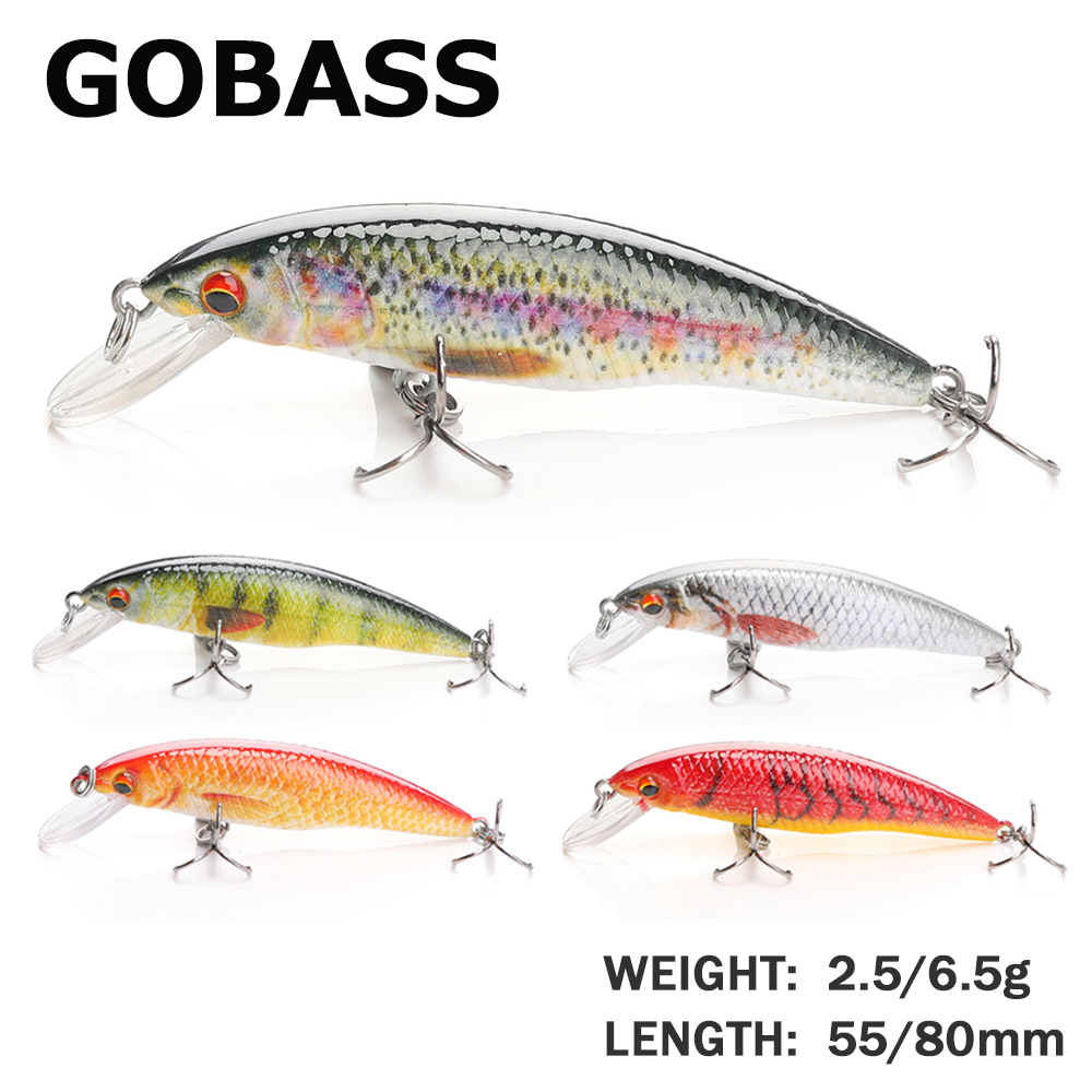 Fishing Lure Jerkbait - GOBASS Jerkbait การล่าสัตว์ตกปลา Wobblers สำหรับ Pike