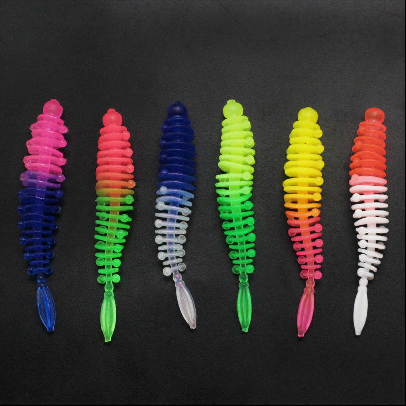 Fishing Lure Soft Plastic - 10 ชิ้นตกปลาเหยื่ออ่อน Jig ปลาเทราท์หนอนเหยื่ออ่อน 5.5 เซนติเมตร/1
