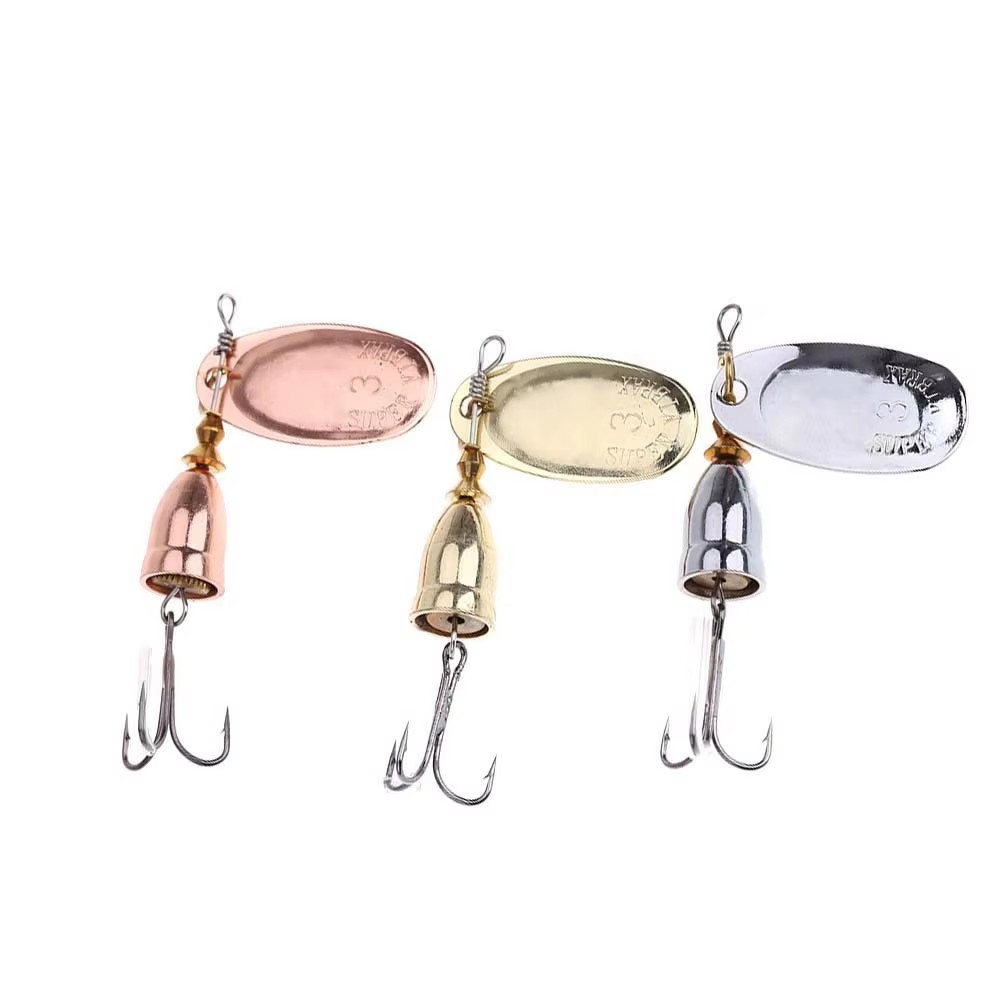 Fishing Lure Spinnerbait - เหยื่อปลอมโลหะแบบสปินเนอร์ 1 ชิ้น ทำจากทองเหลือง สำหรับตกปลาเทราท์ในน้ำจืด