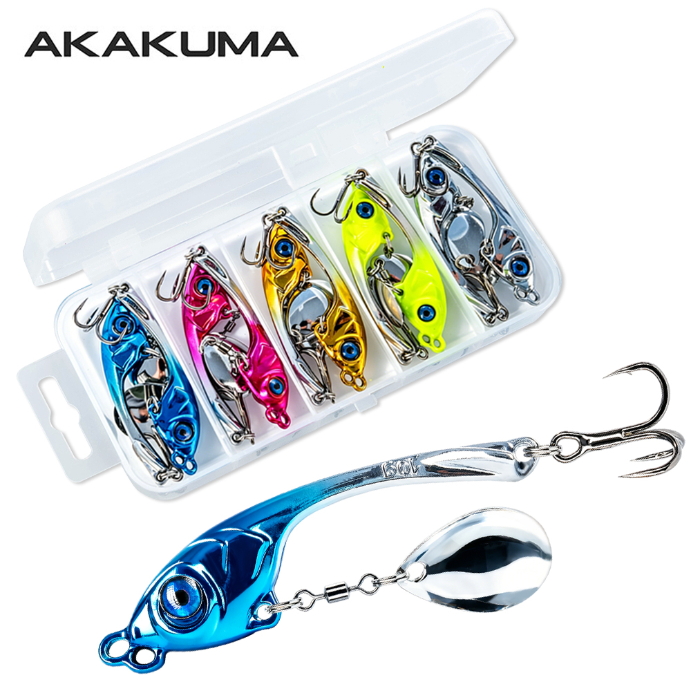 Fishing Lure Spinnerbait - เหยื่อตกปลาโลหะแบบ VIB 10 ชิ้น/กล่อง แบบสองรู น้ำหนัก