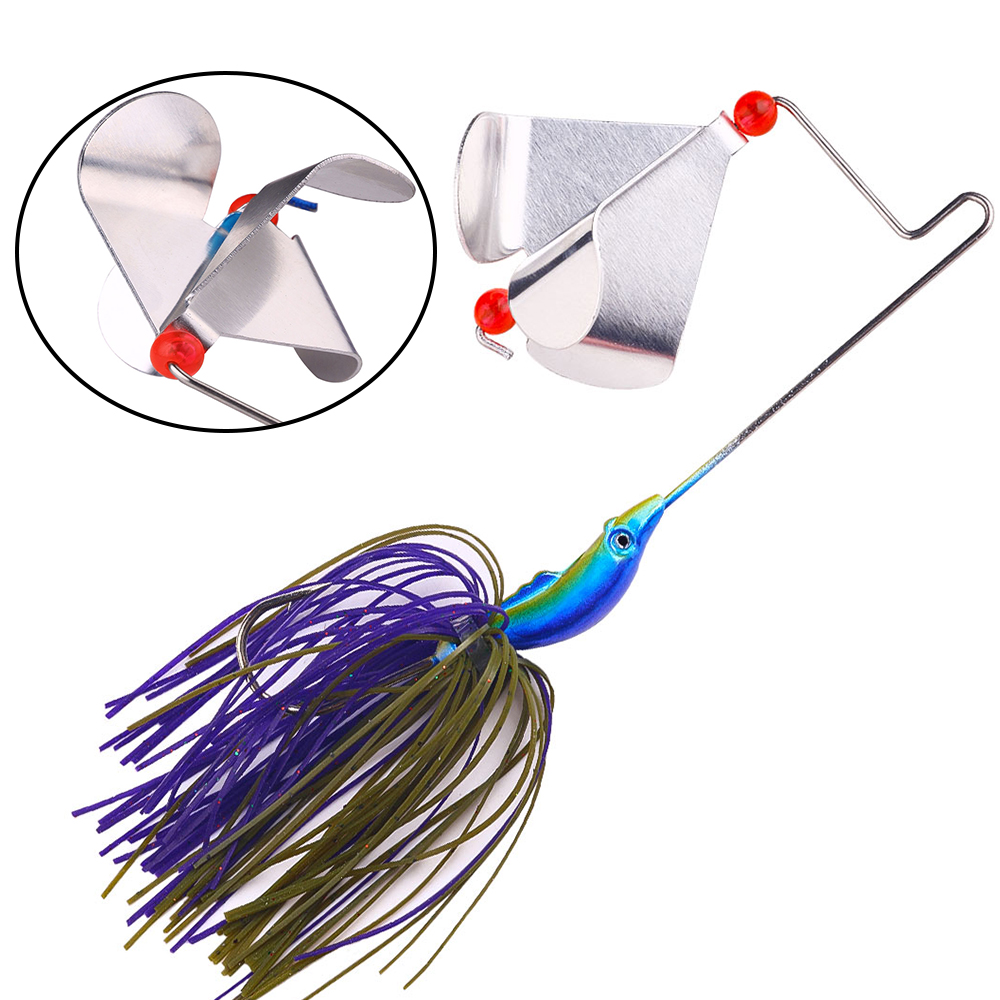 Fishing Lure Buzzbait - เหยื่อตกปลา Buzzbait 22 กรัม พร้อมใบพัดและกระโปรงซิลิโคน เหยื่อปลอมแบบ