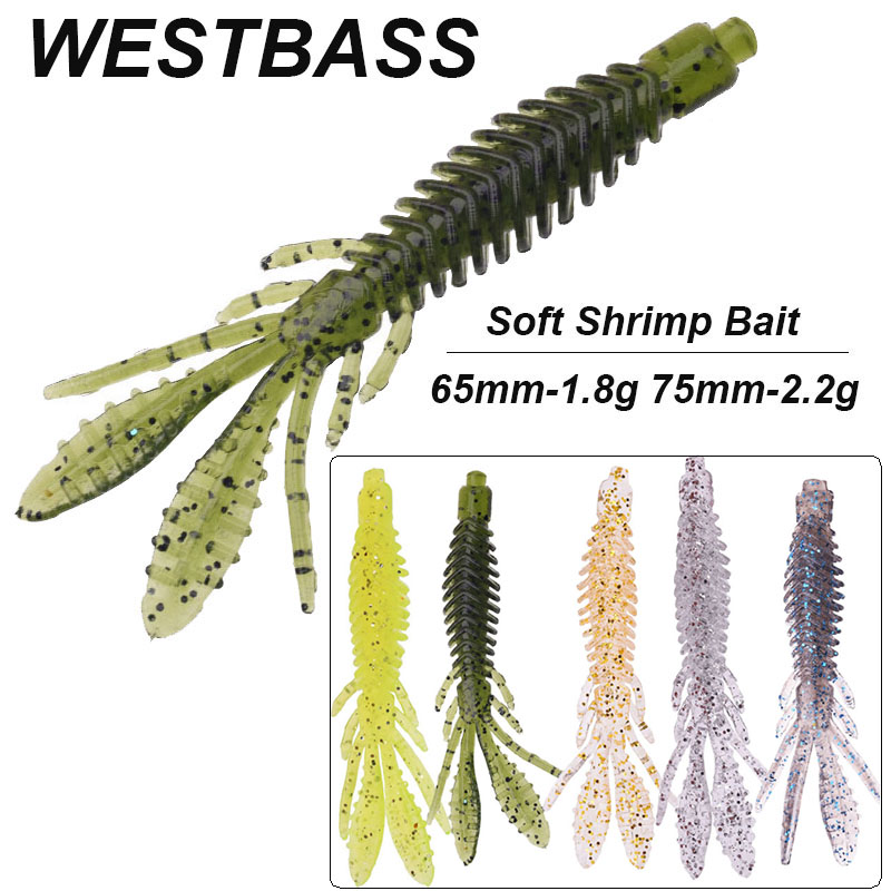 Fishing Lure Swimbait - WESTBASS 5PCS Larva เหยื่อ1.8G-2.2G ซิลิโคนกุ้งตกปลาเหยื่อหนอนยาง Swimbaits
