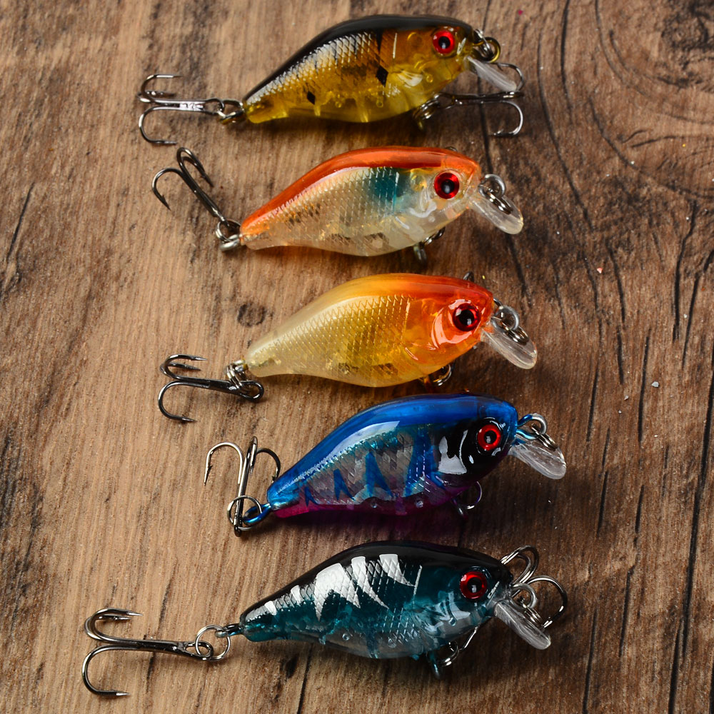 Fishing Lure Jerkbait - เหยื่อตกปลาแบบลอยน้ำ 5 ชิ้น เหยื่อปลอมแบบ Crankbait เหยื่อปลอมแบบ