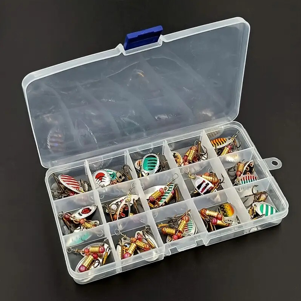 Fishing Lure Spoon - เหยื่อตกปลาแบบช้อนโลหะ 30 ชิ้น พร้อมตะขอสามทาง เหยื่อปลอมแบบสปินเนอร์ เหยื่อตกปลาแบบ