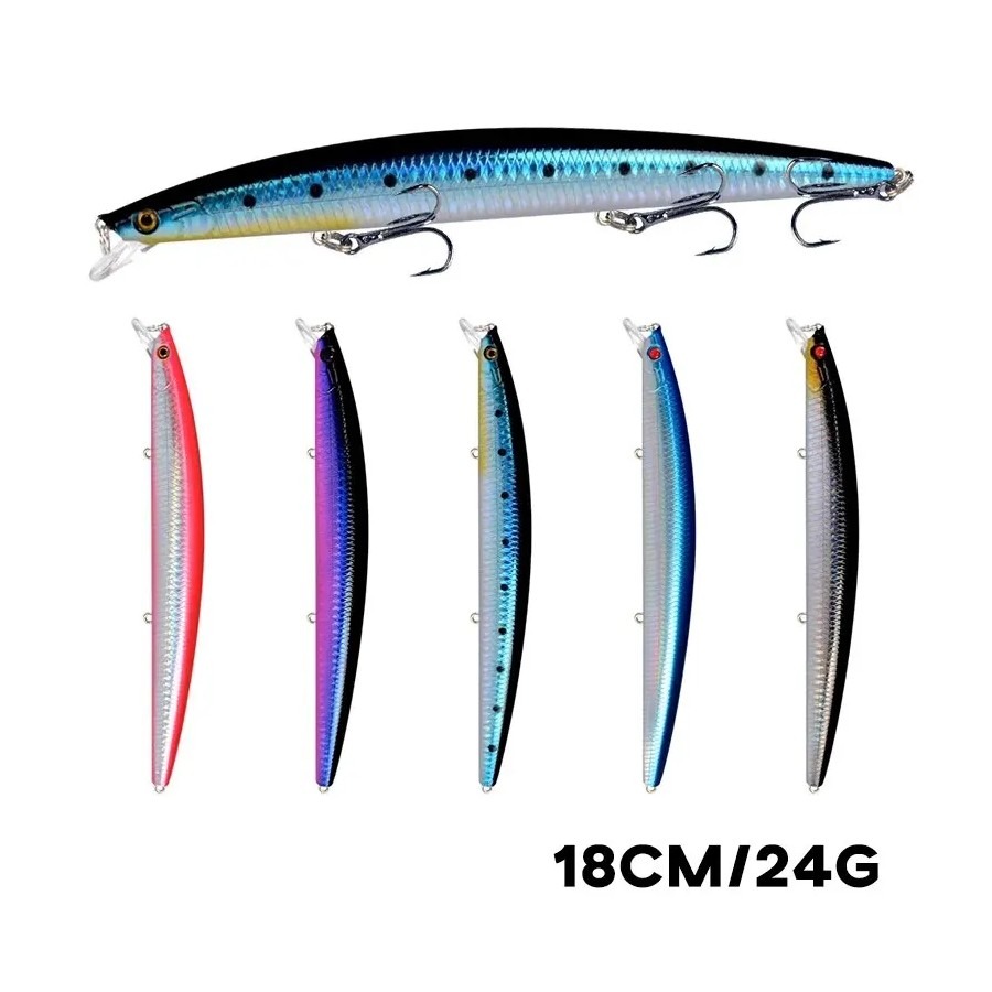 Fishing Lure Crankbait - เหยื่อตกปลาเลเซอร์มิโนว์ 18 ซม. 24 กรัม ตา