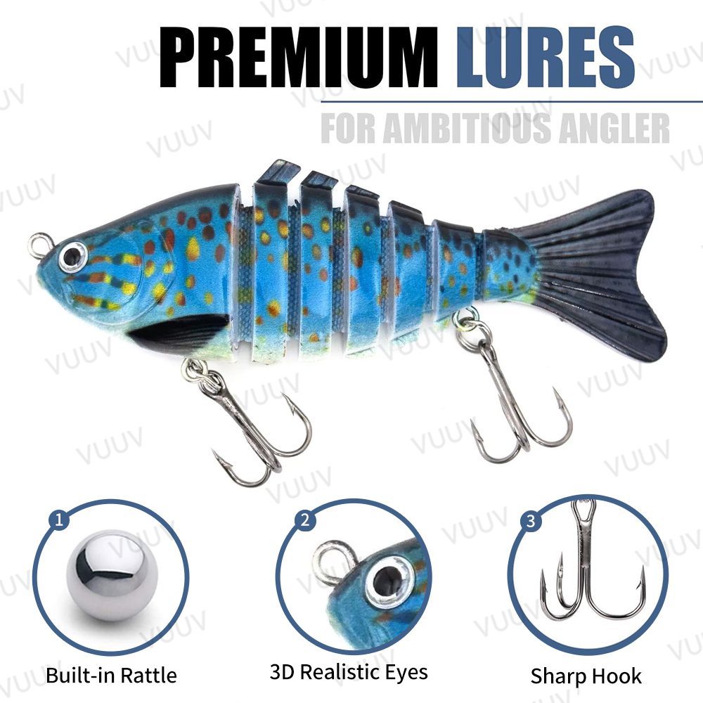 เหยื่อตกปลาแบบหลายข้อต่อ 10 ชิ - Fishing Lure Swimbait บทวิจารณ์และราคา