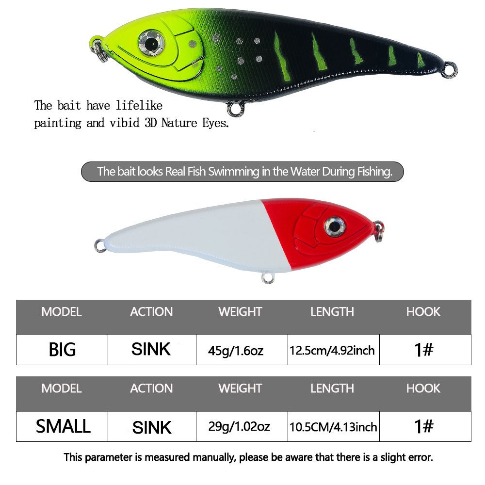 เหยื่อปลอมแบบสั่นสะเทือนขนาด 1 - Fishing Lure Jerkbait บทวิจารณ์และราคา