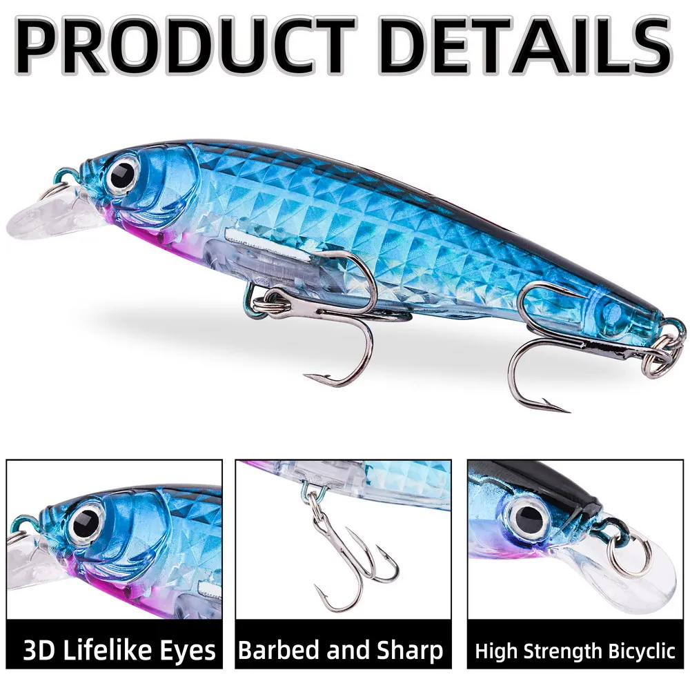 เหยื่อตกปลาเลเซอร์ 1 ชิ้น ขนาด - Fishing Lure Crankbait บทวิจารณ์และราคา