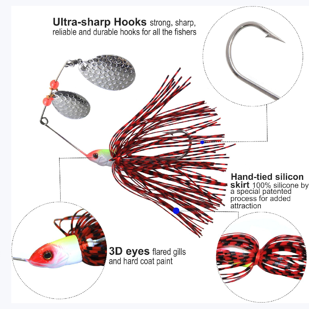 เหยื่อตกปลาแบบสปินเนอร์เบท 6 ช - Fishing Lure Buzzbait บทวิจารณ์และราคา