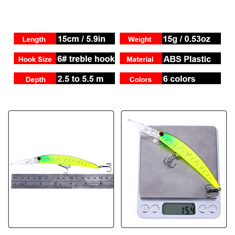 1PCS 15cm 15g ดําน้ําลึก Jerkb - Fishing Lure Swimbait บทวิจารณ์และราคา