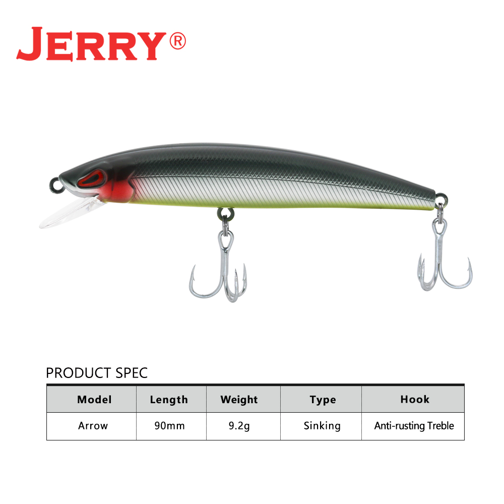 Jerry Arrow Sinking หล่อ Troll - Fishing Lure Jerkbait บทวิจารณ์และราคา