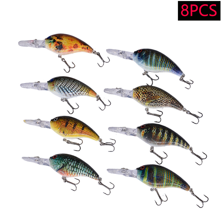 เหยื่อปลอมแบบจิ๊กเบท 8 ชิ้น ทำ - Fishing Lure Crankbait บทวิจารณ์และราคา