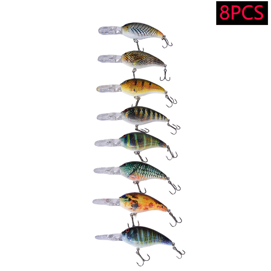 เหยื่อปลอมแบบจิ๊กเบท 8 ชิ้น ทำ - Fishing Lure Crankbait บทวิจารณ์และราคา