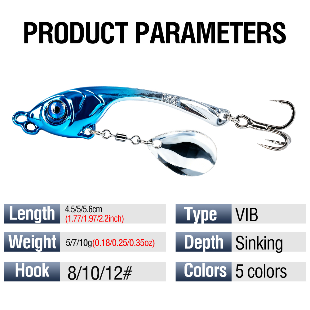 เหยื่อตกปลาโลหะแบบ VIB 10 ชิ้น - Fishing Lure Spinnerbait บทวิจารณ์และราคา