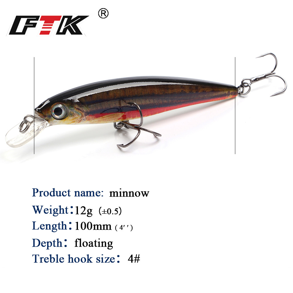 FTK 1Pc Minnow ตกปลา Lure เลเซ - Fishing Lure Crankbait บทวิจารณ์และราคา