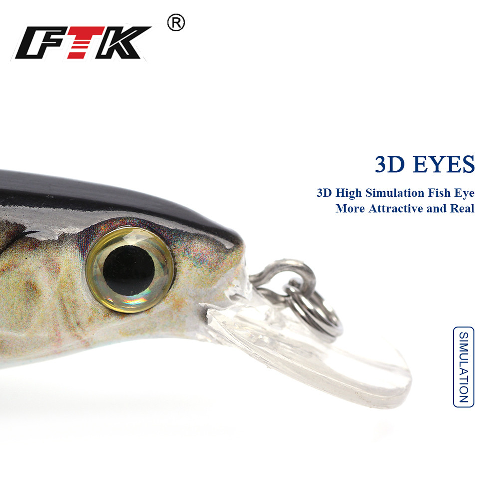 FTK 1Pc Minnow ตกปลา Lure เลเซ - Fishing Lure Crankbait บทวิจารณ์และราคา