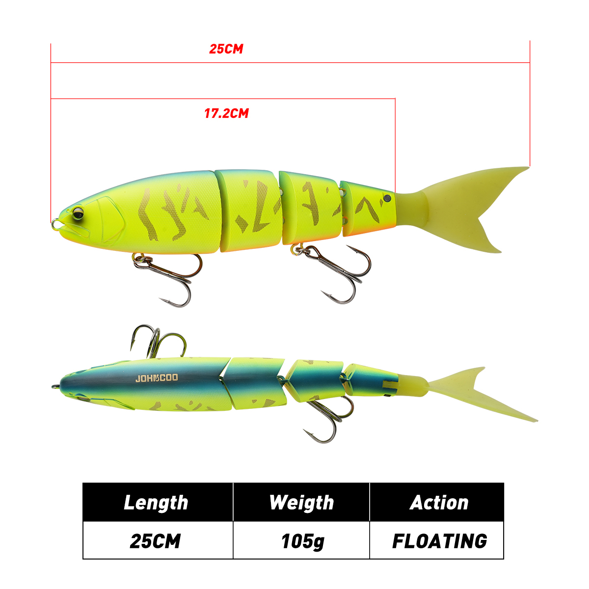 เหยื่อตกปลาแบบข้อต่อ Johncoo ข - Fishing Lure Swimbait บทวิจารณ์และราคา
