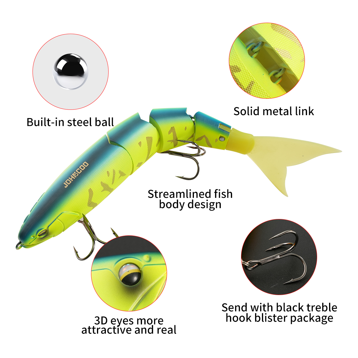 เหยื่อตกปลาแบบข้อต่อ Johncoo ข - Fishing Lure Swimbait บทวิจารณ์และราคา