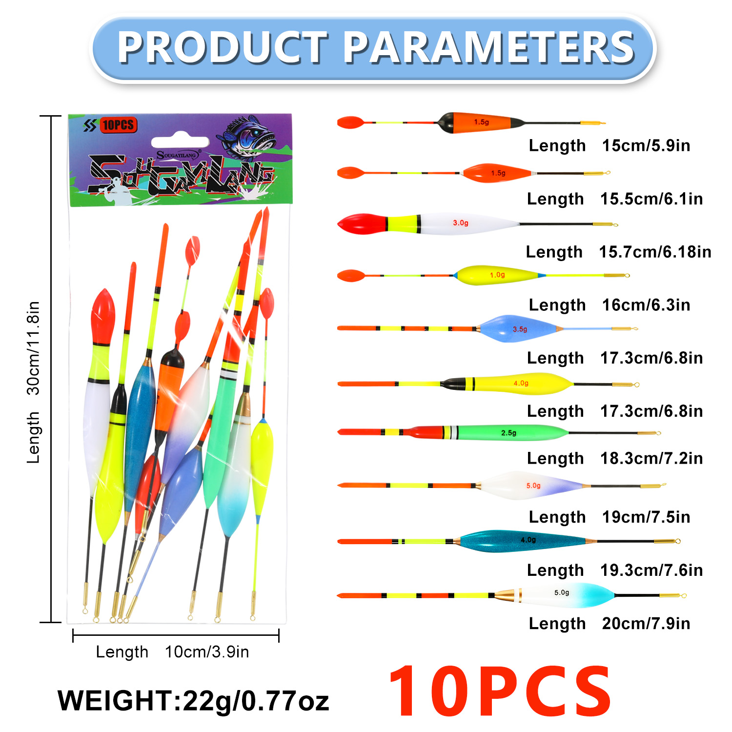 ชุดทุ่นตกปลา EVA 10 ชิ้น 1.5-5 - Fishing Lure Topwater บทวิจารณ์และราคา